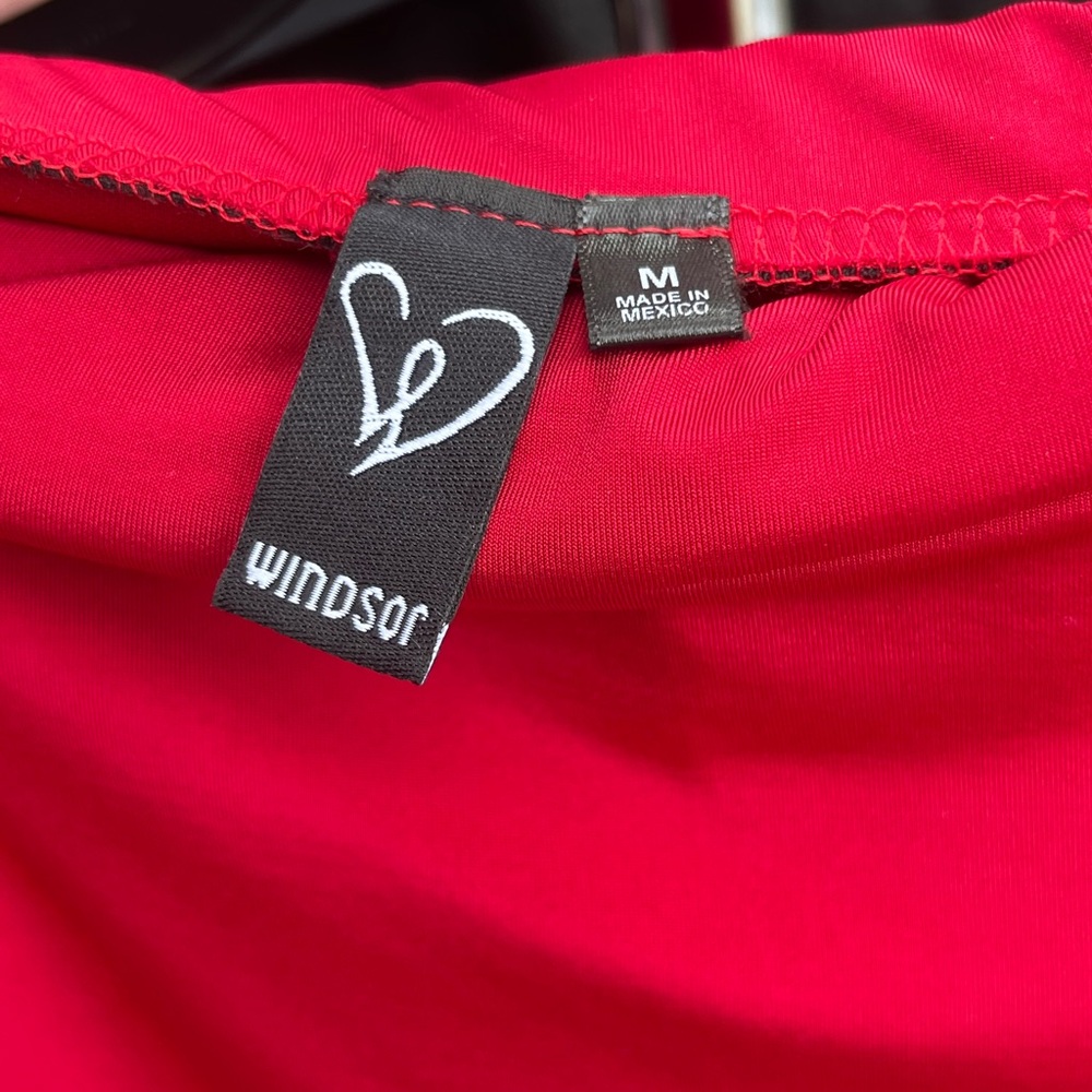 Windsor Red Strapless Ruffle Dress - Picture 2 of 6